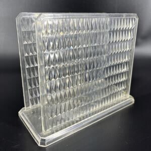 Vintage Mid Century Modern MCM Clear Lucite Plastic Napkin Holder by Arrow USA